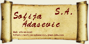 Sofija Adašević vizit kartica